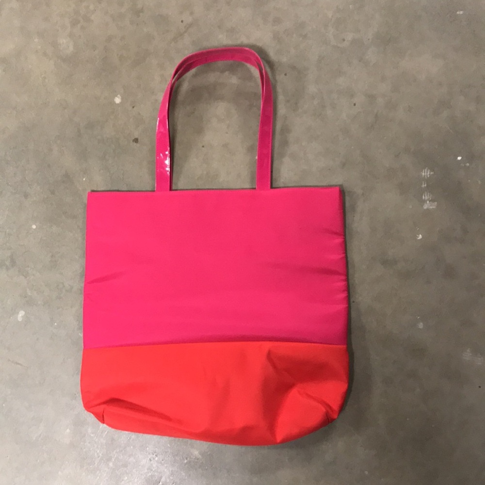 Lancôme bag.  Pink and orange.  New.  Great for travel, or the pool, etc - Picture 2 of 6